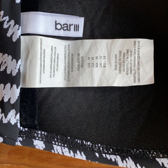 Sz M Bar III Feathered Daze Bandeau Top & Cheeky Bottoms Bikini - Picture 6 of 8